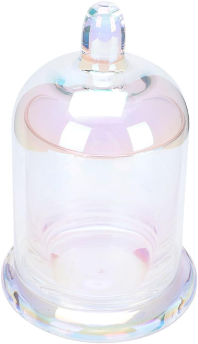 Glass Dome Candle Holder Set, Large Rainbow Cloche with Glass Candle Cups, Decorative Household Candlestick for Wedding and Home Décor
