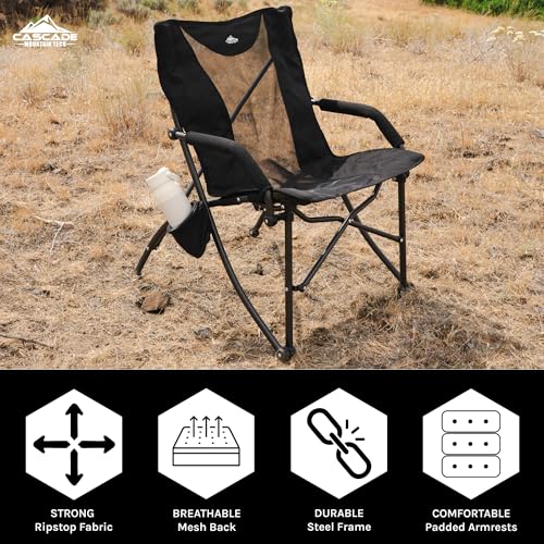 Cascade Mountain Tech Heavy Duty Folding Camp Chair, Black by Cascade Mountain Tech - Image 2