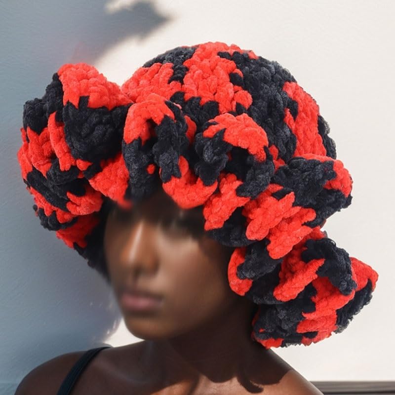 Handmade Adult Fisherman's Hat Women's Coral Fleece Knitted Pleated Edge Woolen Hats
