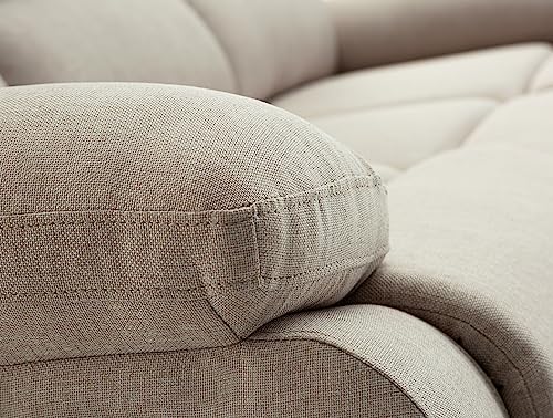 Canapé Relax 3 Places Beige Repose‑pieds, Sajuco