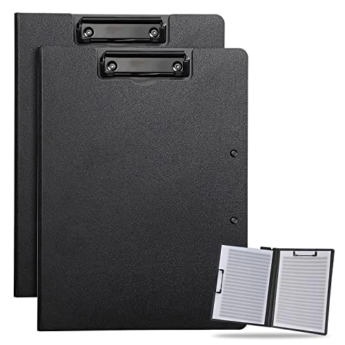 BEYOURCHOI バインダー A4 2つ折り クリップボード バインダー a4 ルーズリーフ バインダー A4/A3適用 クリップボード プレゼント ギフト 贈り物 PU ファイル 文房具 バインダー 事務用品 現場仕事 便利グッズ 文具 文房具 便利 人気 (ブラック 2枚)