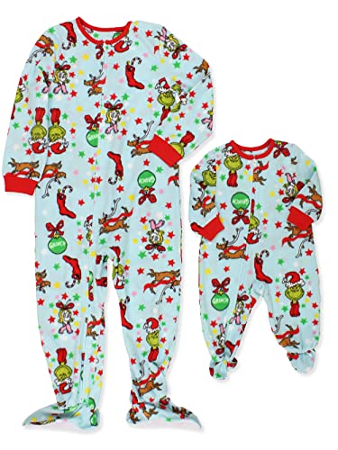 The Grinch Pijama infantil Dr. Seuss para meninos e meninas, Azul, 4 Anos