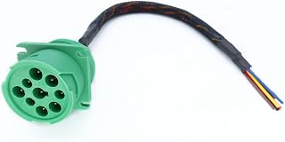 Type 2 Green j1939 Pigtail Cable Female 9Pin to Open end Flange 1ft