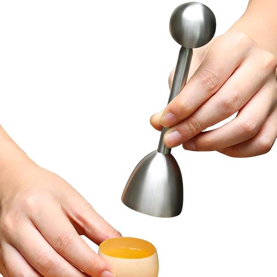 Egg Shell Topper Stainless Steel Cracker Easter Premium Kitchen Tool for Removing Raw, Soft or Hard Boiled Egg Shells, Separate Cut The Top of The Shell Smooth Round Opening