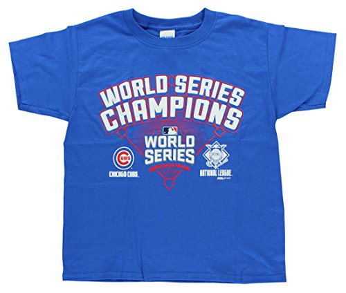 Stitches Chicago Cubs Youth 2016 World Series Champions Diamond T-Shirt Medium 10-12