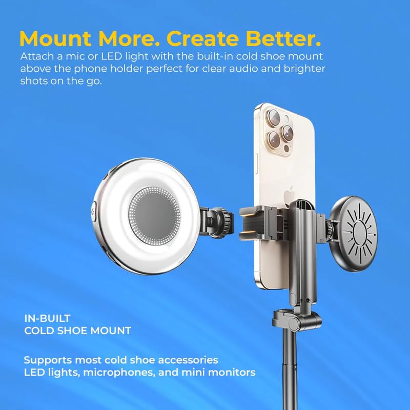 Image of Digitek (DTR 460 SS) Extendable Selfie Stick Tripod for Smartphones, 360 Rotation, Telescopic Rod, Phone Holder with 10m Wireless Remote Range, Ideal for Vlogging