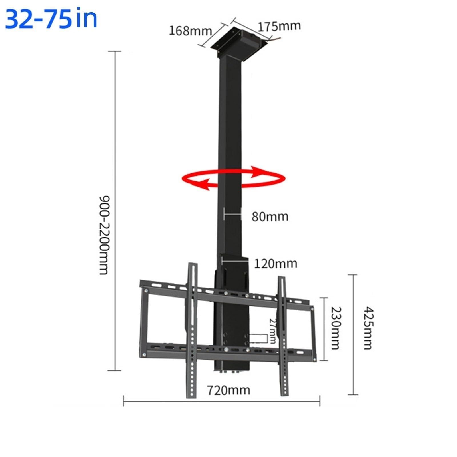 Elevador Eléctrico Ajustable para TV - Soporte Motorizado para TV, Soporte Telescópico For Colgar En El Techo/Soporte De Piso, Elevador De TV con Rotación Manual De 360°