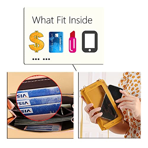 Image of PORT&LOTUS Small Crossbody Handbags for Women Cell Phone Purse Wallet Ladies Women's Clutch PU Leather Shoulder Bags