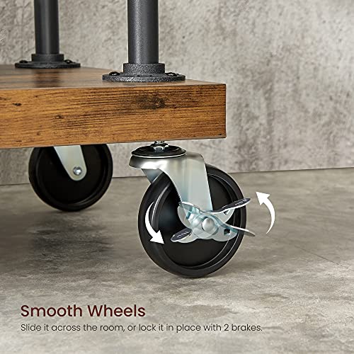 Vasagle Clothes Rack, Clothing Garment Rack On Wheels, Rolling Clothes Organizer With 5-Tier, Industrial Pipe Style, Rustic Brown Uhsr66Bx #TOP5