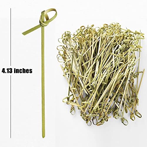 ALINK 300 PCS Fancy Bamboo Cocktail Sticks, 4.1 inch Fruit Toothpick Skewers for Party Food Drinks Appetizer