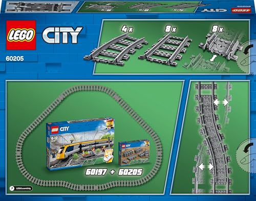 City Binari, Set con 20 Pezzi Accessori di Rotaie per Ampliare la Ferrovia del Treno Giocattolo, Giochi Creativi per Bambini e Bambine da 5 Anni in su, Idea Regalo di Compleanno 60205 - Lego - Immagine 9