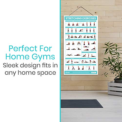 image for Vive Workout Posters for Home Gym - 52 Streching Exercises Full Body W