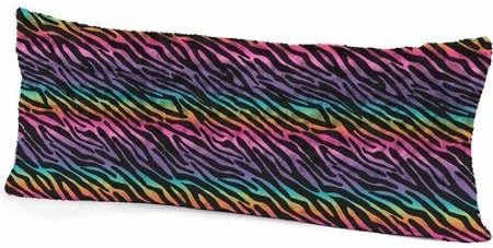 Rosette Fur Body Pillow, Rainbow Zebra