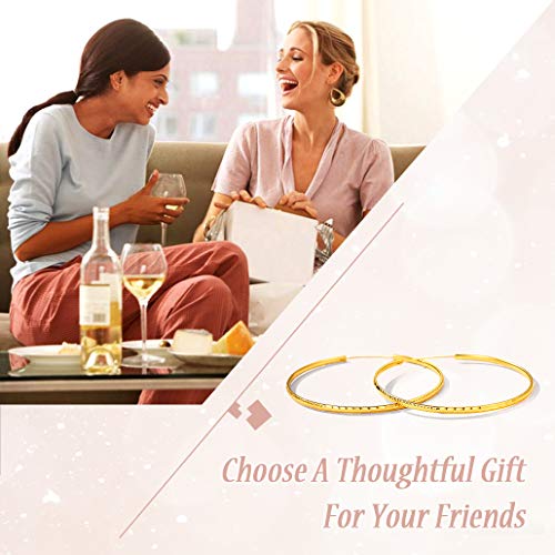 Silvora Silver Hoop Earrings for Women 925 Sterling Silver Hoop Earrings Hypoallergenic Large Silver Hoop Earrings Lightweight Silver Hoop Earrings for Women Girls 20/30/50/70MM4