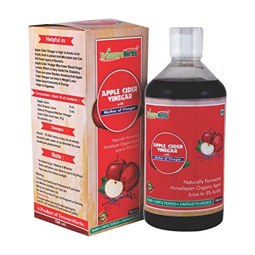 Treasure Herbs Organic Apple Cider Vinegar with Mother | Weight Loss Management for Men and Women – 500 ML Treasure Herbs Organic Apple Cider Vinegar with Mother | Weight Loss Management for Men and Women – 500 ML