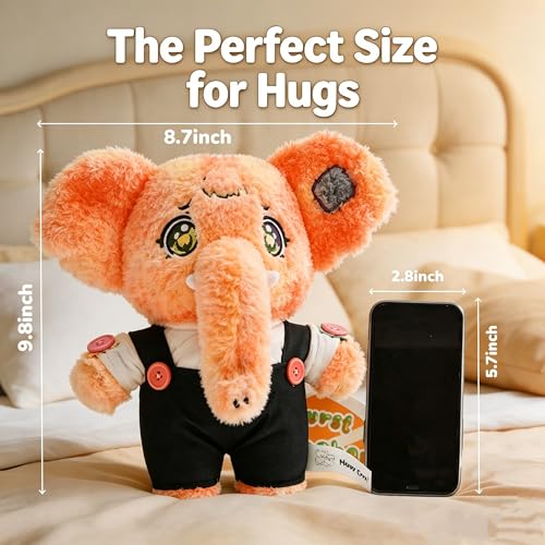 CGIILS DIY Plush Elephant Doll with Removable Outfit, 9.8" Soft Stuffed Animal Dress-Up Toy for Kids, Collectible Gift — view 3