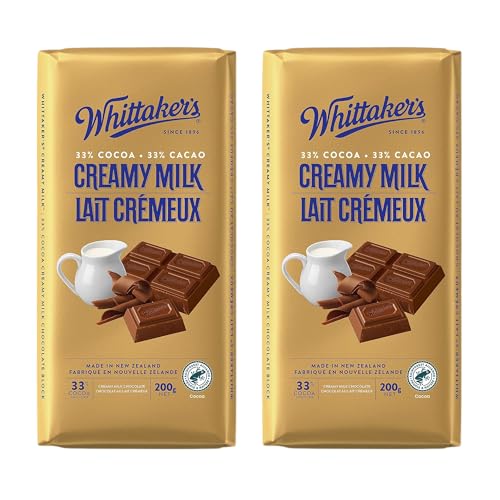 SUPREME GOODS Whittaker's Chocolate Block 200g (Made in New Zealand) (Coconut Block) - Pack of 2 (Creamy Milk - Pack of 2)