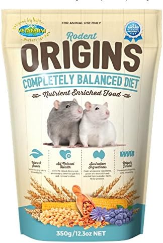 Vetafarm Products Origins Rodent Competely Balanced Diet, Nutrient Enriched Food for Rat and Mice 350 g.
