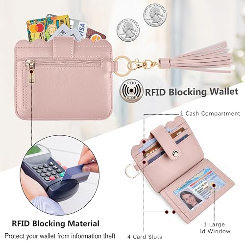 Image of Wristlet Wallet for Women with Keychain - RFID Card Holder Small Wallet Wristlet with Key Ring