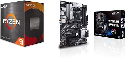 AMD Ryzen 9 5900X - Procesador de escritorio desbloqueado de 12 núcleos, 24 hilos y ASUS Prime B550-PLUS AMD AM4 Zen 3 Ryzen 5000 y placa base Ryzen