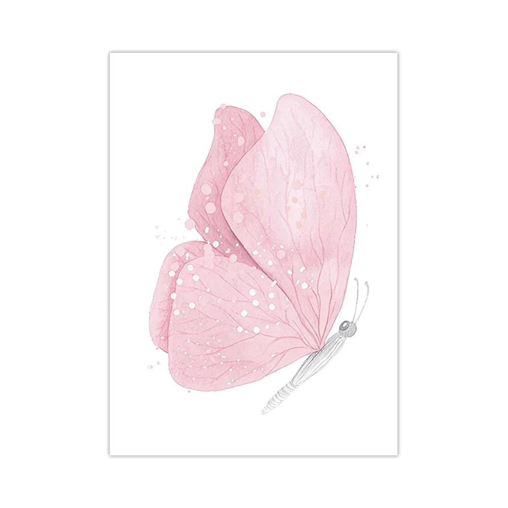 3 Laminas Habitacion Niña 30X40CM Cuadros Mariposas Poster Rosa Lienzo Habitacion Bebe Infantil Laminas Personalizadas Bebe Cuadros Decoracion Niña sin Marco