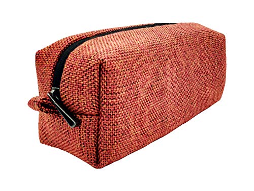 Khooti Multipurpose Jute Pencil Case Cum Pencil Pouch Organiser (Orange)