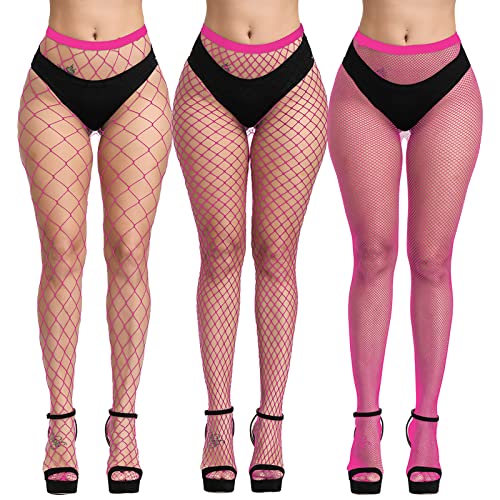 Image of Blostirno Women's High Waist Fishnet Stockings Tights Thigh Highs Pantyhose Sexy Stocking
