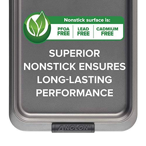 Anolon Grelha de resfriamento avançada e antiaderente para forno – 25 x 40 cm, cinza
