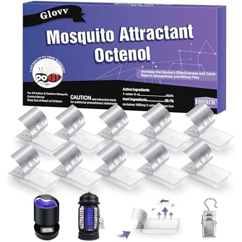 10 Pack Mosquito Attractant Bait Refill, Mosquito Bait Octenol Lure for Bug Zapper & Fly Traps, Compatible with All Flying Insect Mosquito Trap Cover