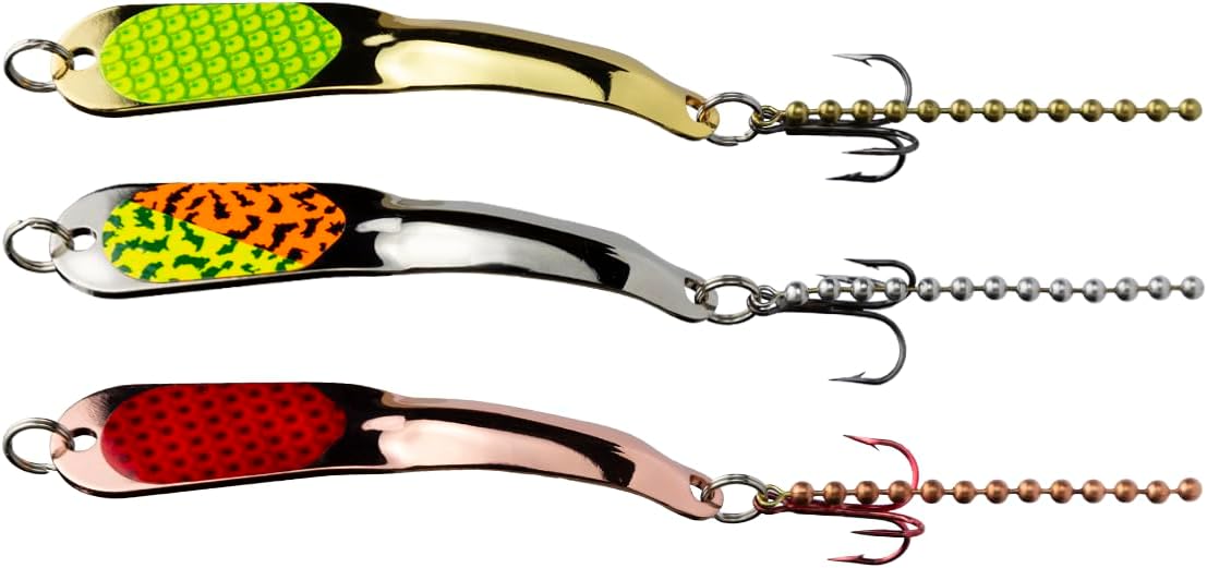 IRON DECOY Spoon Fishing Lures, 3 Pack Fishing Lures Kit, Casting, Trolling, Jigging, Ice, Lake, River, Stream, Freshwater, Trout, Bass, Walleye, Salmon, Crappie, Panfish