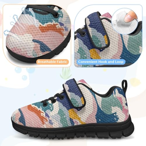 MARSVOVO Summer Fall Trendy Print Girls Single Buckle Sneakers for Kids Athletic Shoes Casual Daily Versatile Footwear4