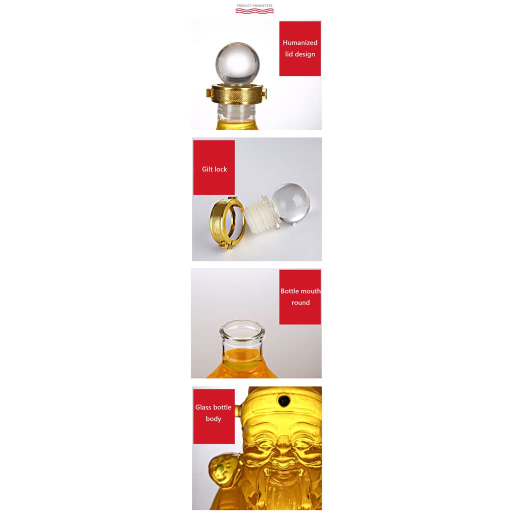 Decantatore, Decanter for liquore e whisky Folklore cinese Dio della ricchezza(250ml)