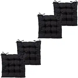 Kit 4 Peças Assento 40cmx40cm Futon Oxford Liso (Preto)