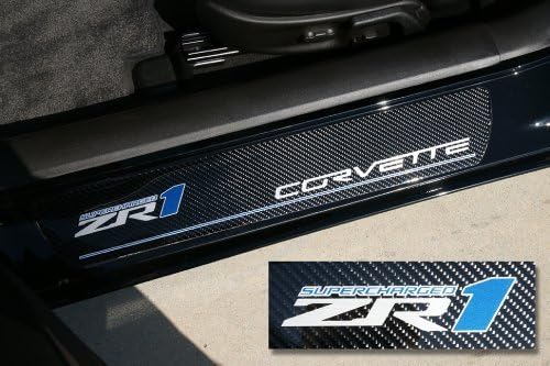 Corvette Door Sill Plates - Carbon Fiber with ZR1 Logo