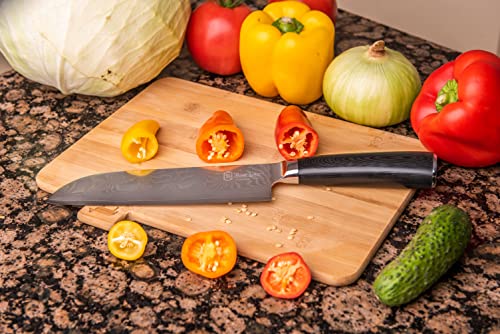 Bacher Santoku Damascus Knife 7 inch - Chef Knife Forged from 67 Layers of AUS10V - Sharp, Premium Kitchen Knife from Japanese Damascus Steel with G10 Handle for Easy Cooking and Chopping - Image 7