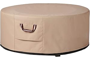 Fire Pit Cover 48 Inch Round - 900D Waterproof, Heavy Duty and UV-Resistant