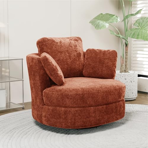 Chifee & Vingol 40.35" Oversized Swivel Accent Chair, Upholstered Round