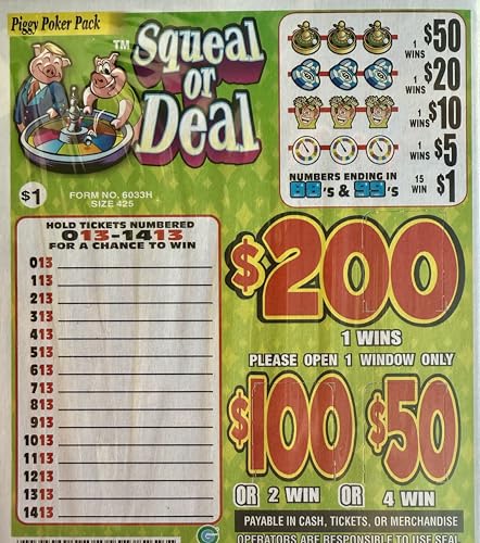 I Box of $200 Bingo Pull Tab Game Seal Card