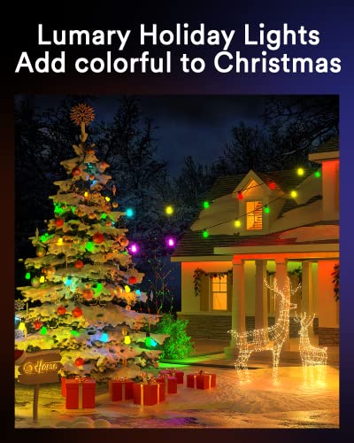 Lumary 100Ft Smart Outdoor String Lights With Remote, Rgbai Color Changing Patio Lights, ​Permanent Outdoor Lights For Patio App&Wi-Fi Control Work With Alexa, 30+2Bulbs, Ip65 Waterproof,Shatterproof #TOP7