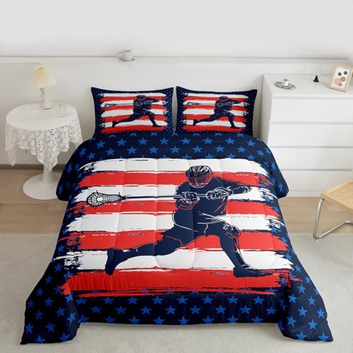 Feelyou Lacrosse Comforter Set Queen Size for Kids Adults