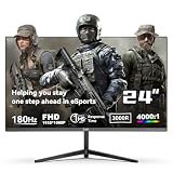 DJiEX Curved Gaming-Monitor, 61 cm (24 Zoll), FHD 1080P (1920 x 1080), Bildwiederholfrequenz 180 Hz, Krümmung 3000R, VA-Panel, 98 % sRGB, HDR10, FreeSync, Kontrastverhältnis 4000:1, Puert
