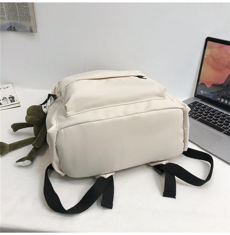 Vintage Canvas Backpack for Men and Women Solid Color Large Capacity Breathable Waterproof Daypack with Curved Straps(Black)4