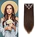 12" / 12 inch 110g Double Weft 100% Remy Human Hair Clip in Extensions Grade 7A Quality Full Head Thick Thickened Long Short Straight 8pcs 18clips for Women Beauty #4 Medium Brown