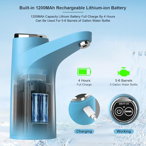 Pompe à eau quantitative 600ml pour camping et maison distributeur de bouteille USB portable
