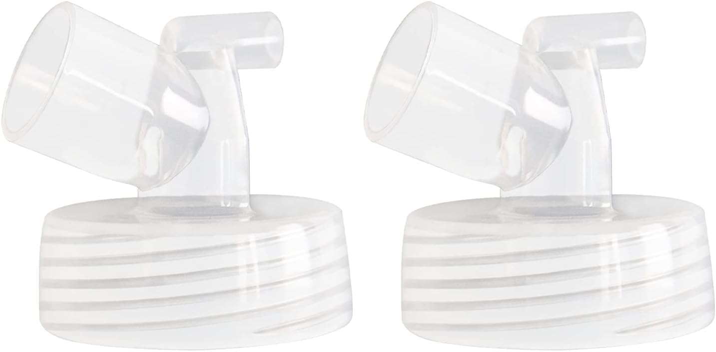 Wide Mouth Base Connector 2pc - Compatible with Motif & Spectra S1 S2 Pumps & Bottles; Compatible with Medela, Maymom, Pumpin Pals, Lacteck & Idaho Jones Flanges - Replacement Pump Parts Adapter