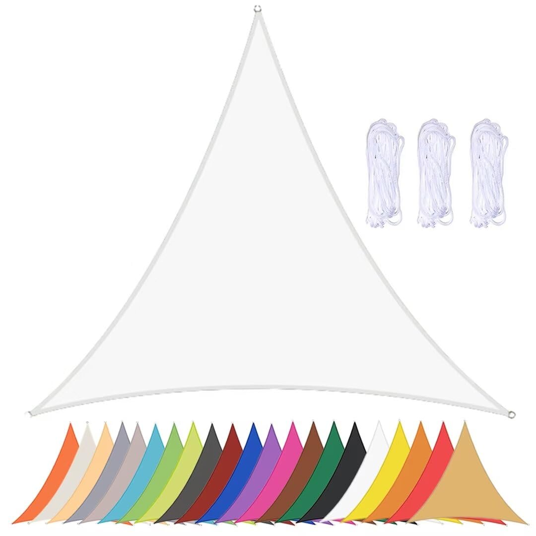 Voile d'ombrage triangulaire blanc pour ombrager le coin piscine