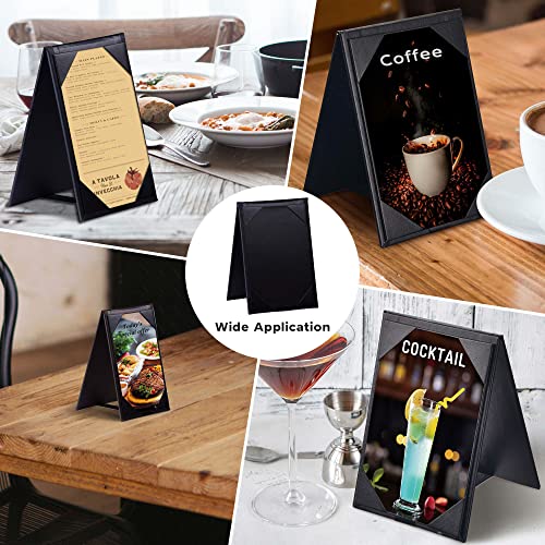 Yescom 10Pcs 4X6Inches Double-Sided Menu A-Frame Holder Table Tent Restaurant Cafe Black Leatherette #TOP7