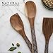 Country Kitchen 5 Piece Nonstick Utensil Set Acacia Wooden Kitchen Tools for Serving and Healthy Cooking with Grey Inlay Design