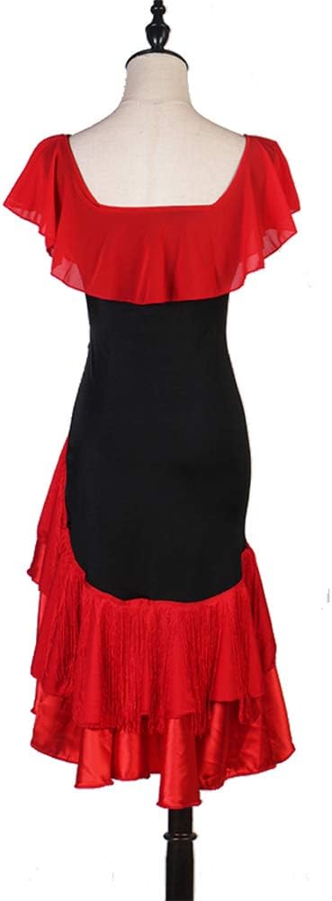 New Latin Ballroom Competitio​n Dance Dress Modern Waltz Tango Standard Dress#F520 Red, Turquoise
