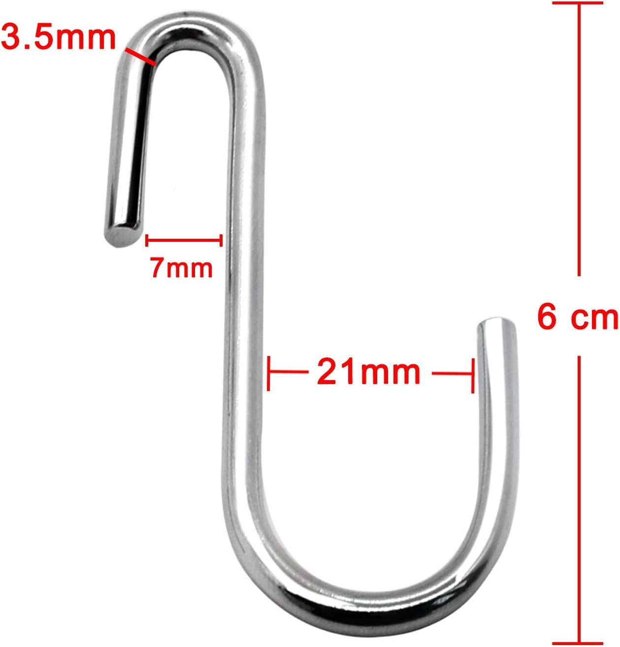 Sopito Ganci a S, 8 PCS Gancio a S Grande per Appendere con Fibbia di Sicurezza, Gancio a Forma di S Resistente in Metallo per Cucina e Armadio, 3.5 cm